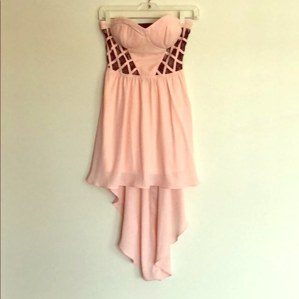 Pink tube top dress